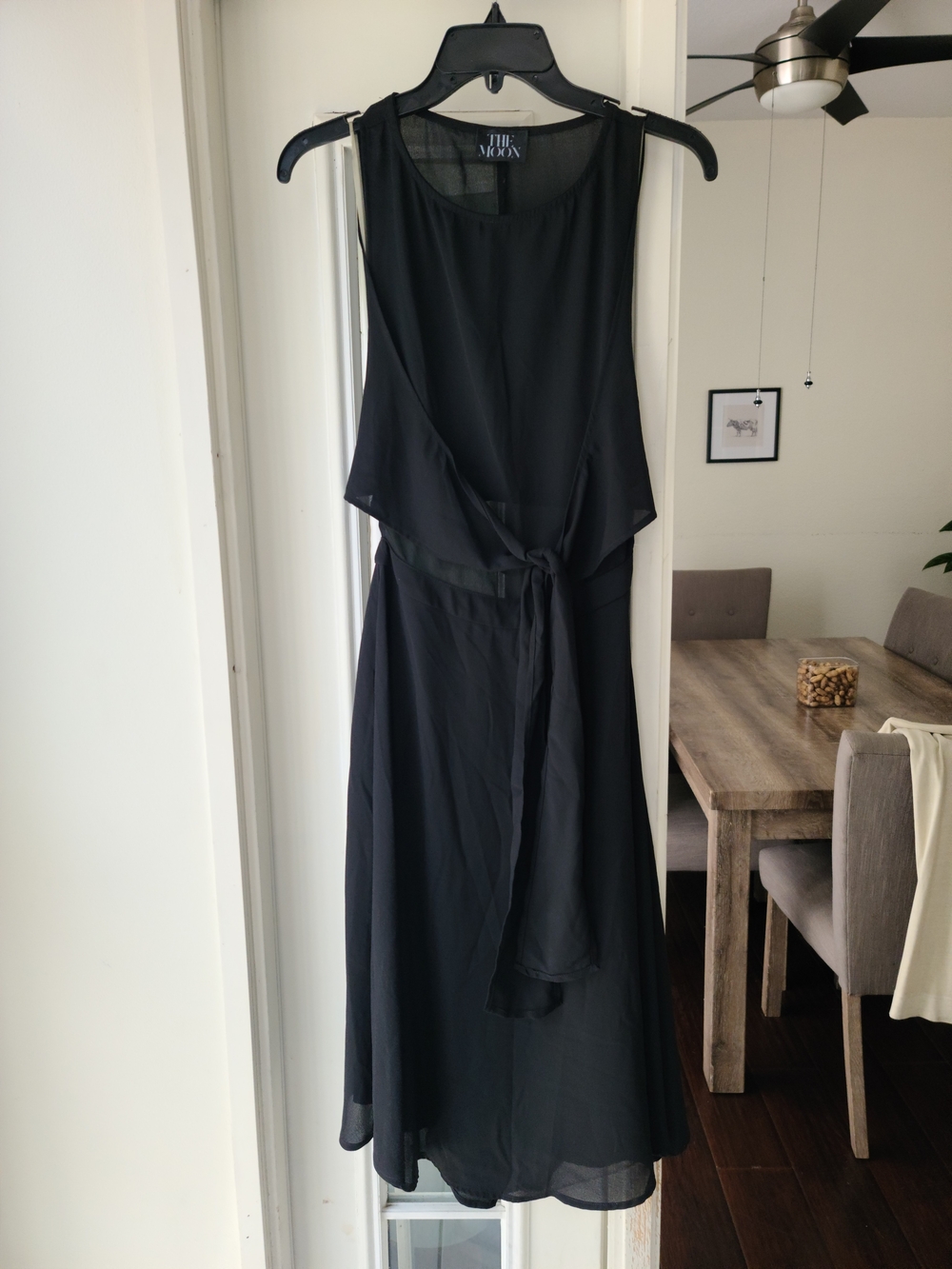 The Mix Black Sleeveless Tie-Waist Midi Dress
